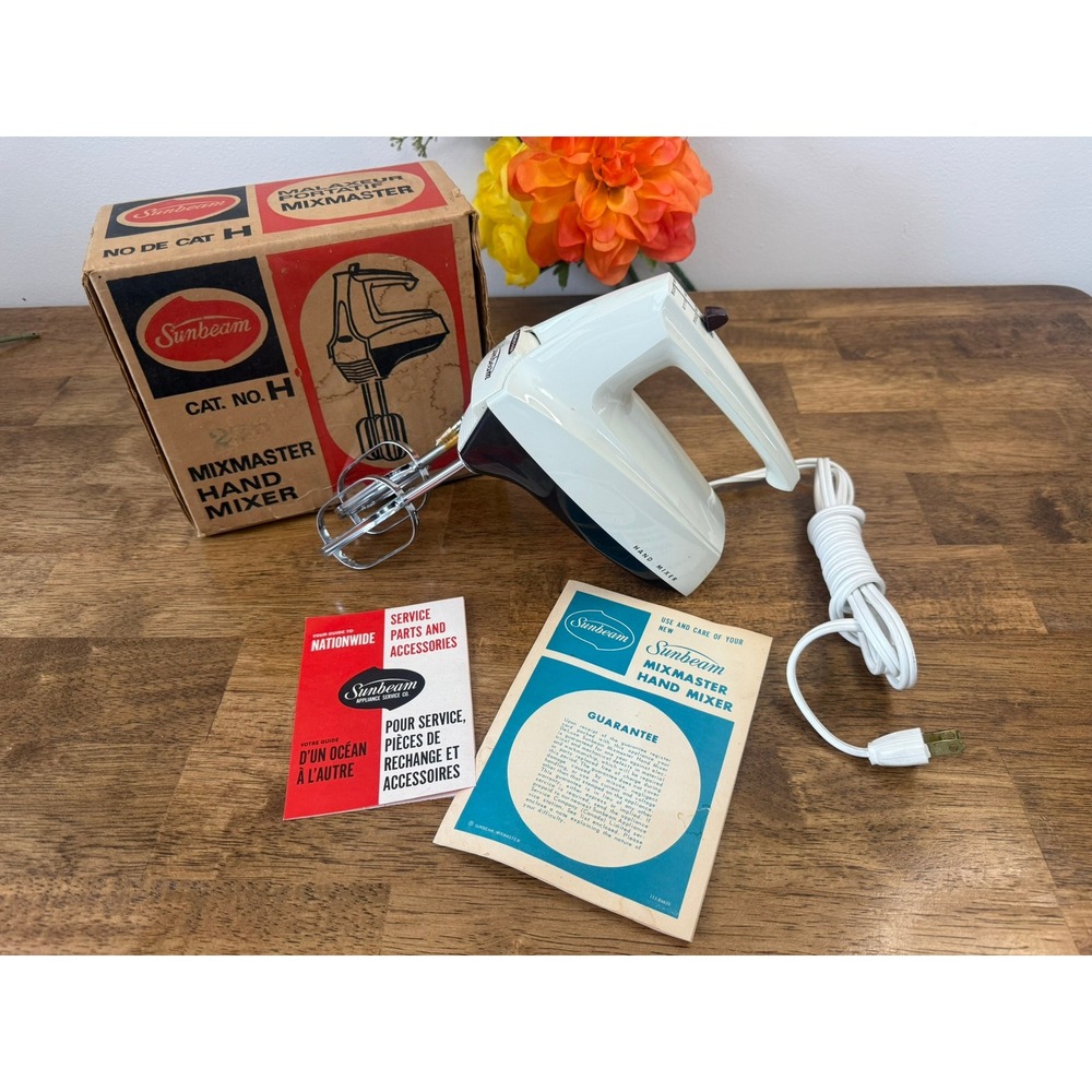 Sunbeam Mixmaster‎ Model H Hand Mixer 1962 Canada Patented In Box Retro Kitchen